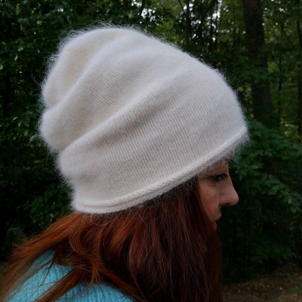 Двойная бини из ангоры