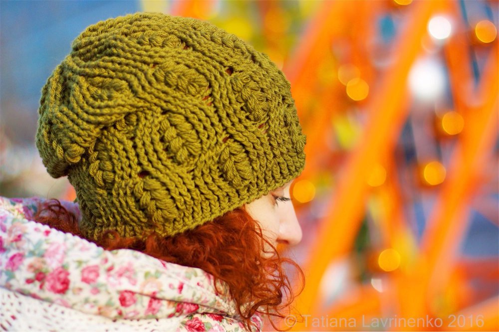 Шапка с поперечной косой
