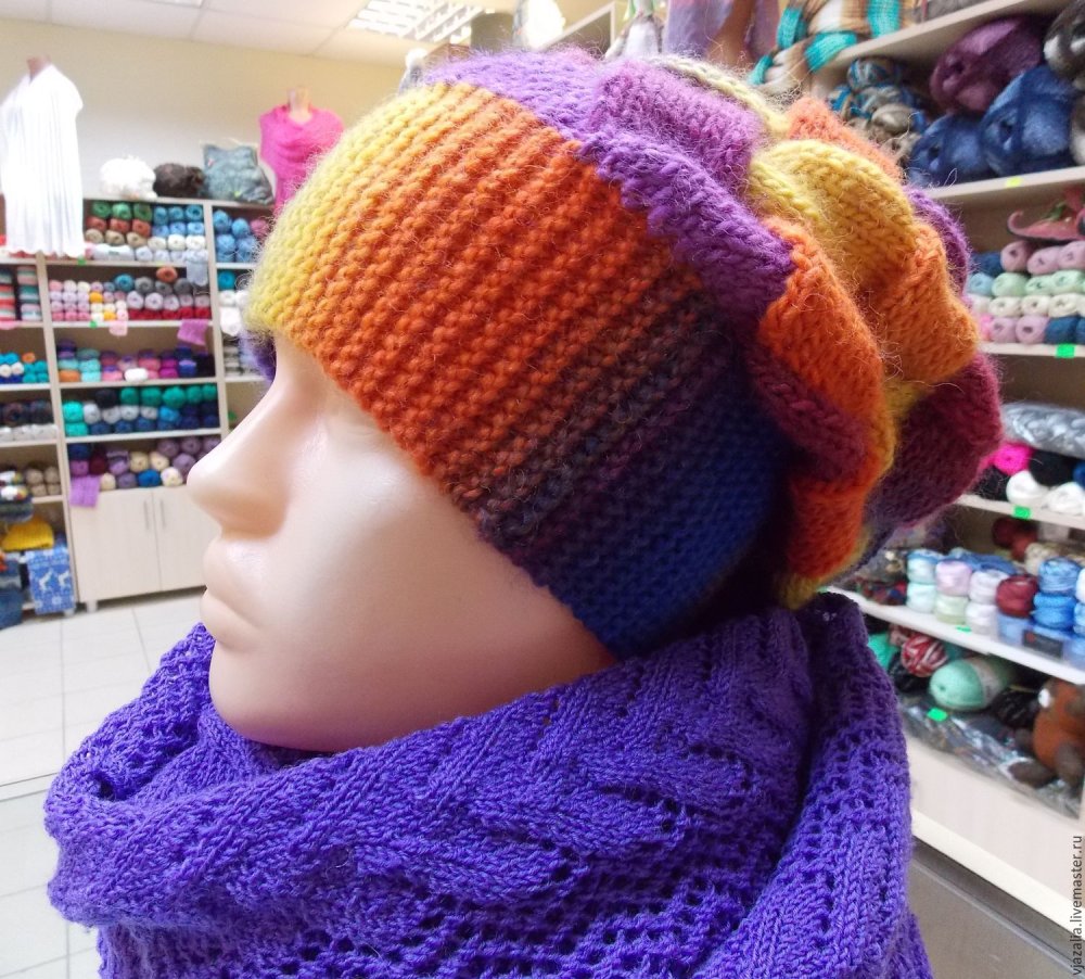 Вязаные шапки для бабушек