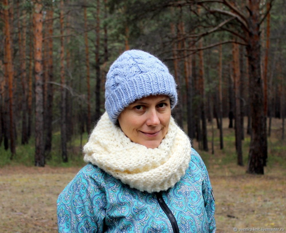 Детская вязаная шапка бини спицами