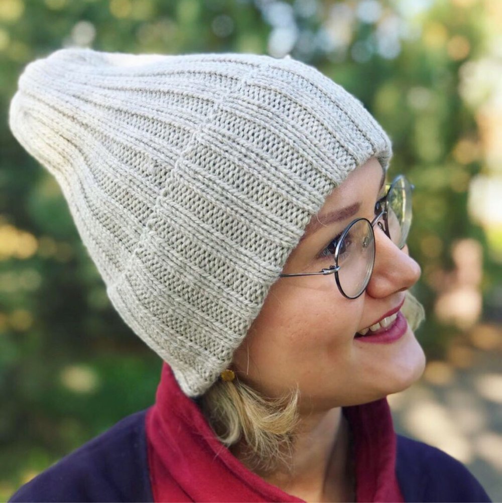 Шапка пэчворк спицами