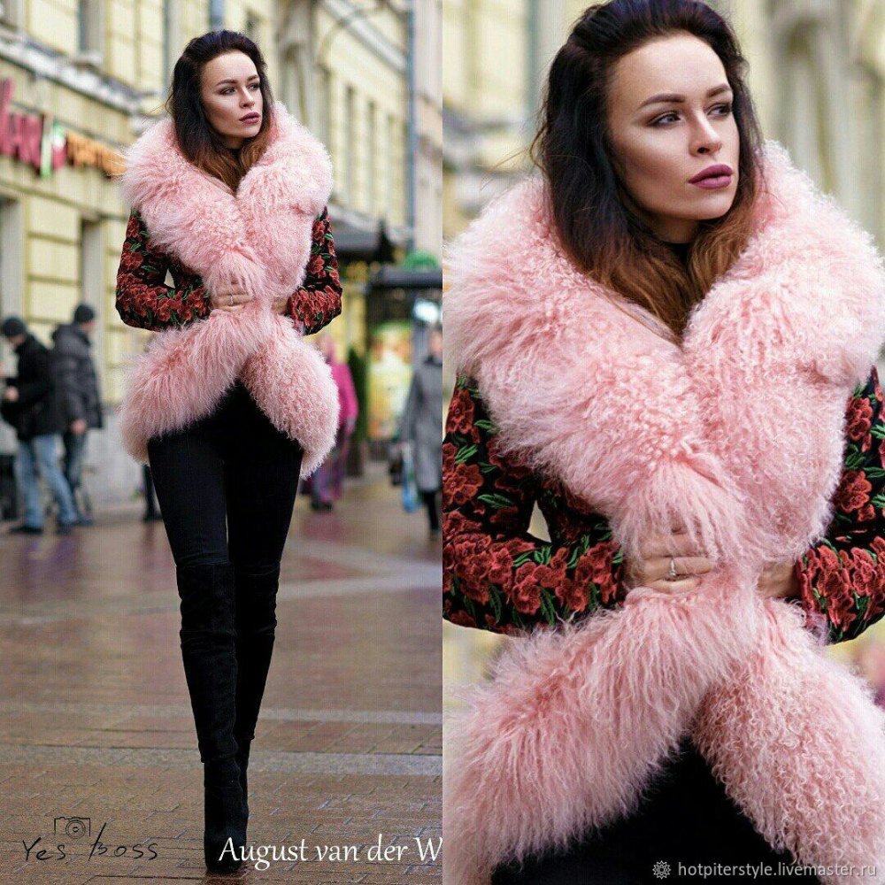 Шуба из ламы белая