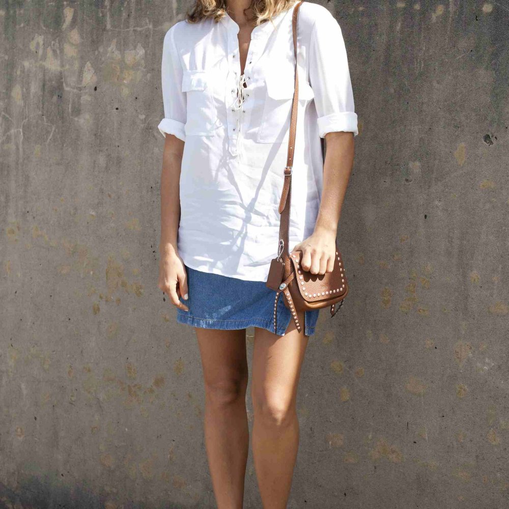 Юбка джинс белая женский