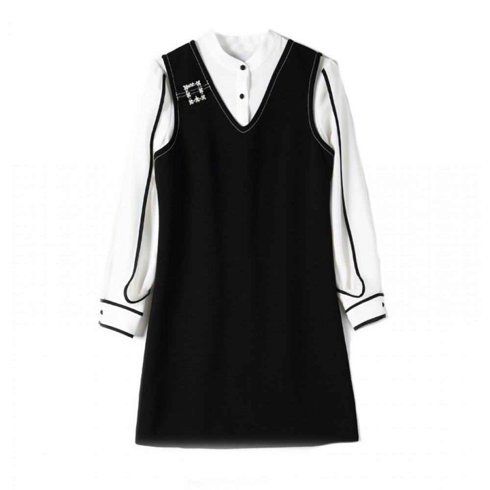 Офисные платья черно белые