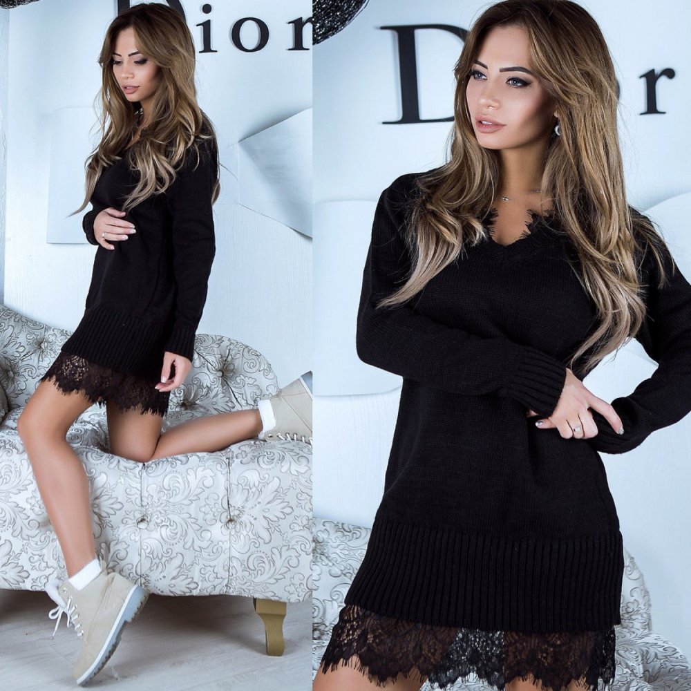 Платье туника теплое