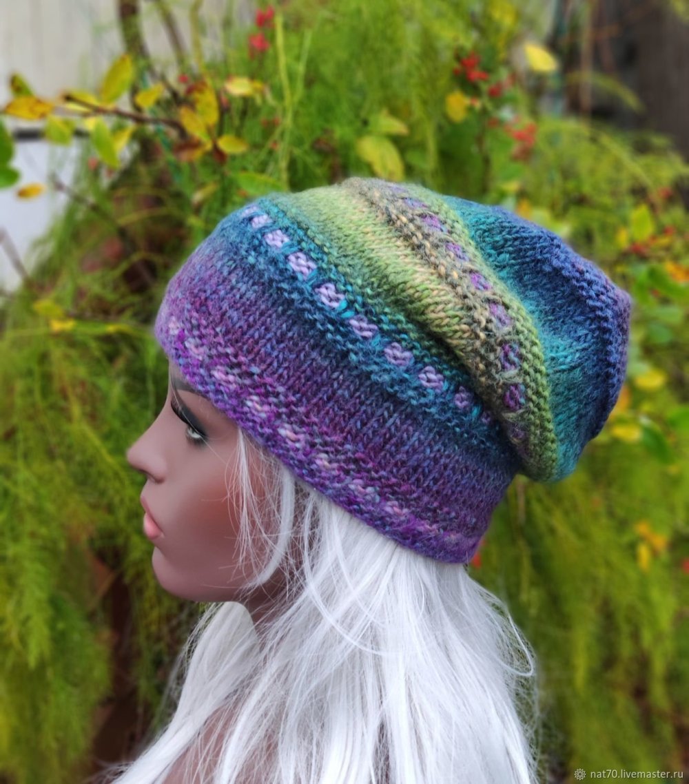 Шапка из секционной пряжи