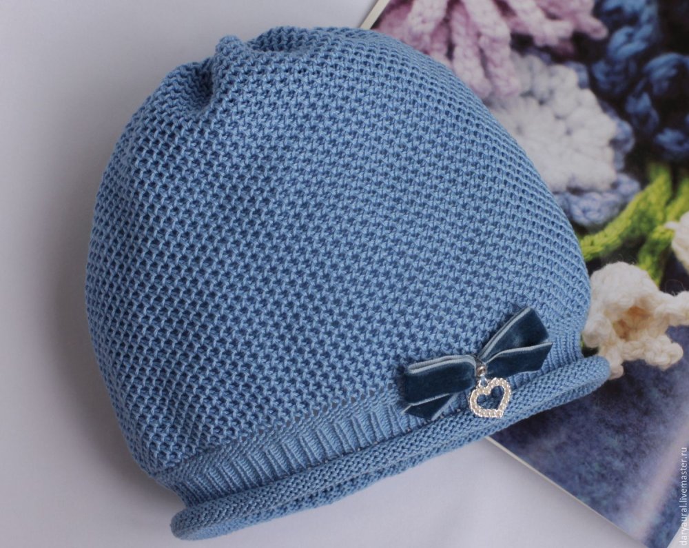 Вязаные шапки из хлопка
