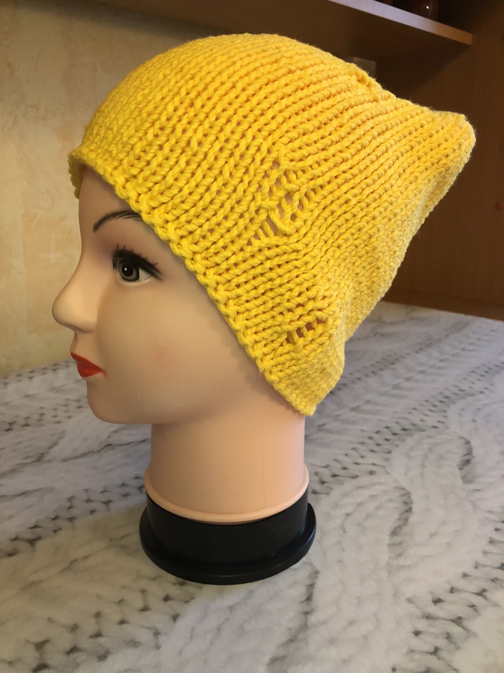 Макушка шапки спицами