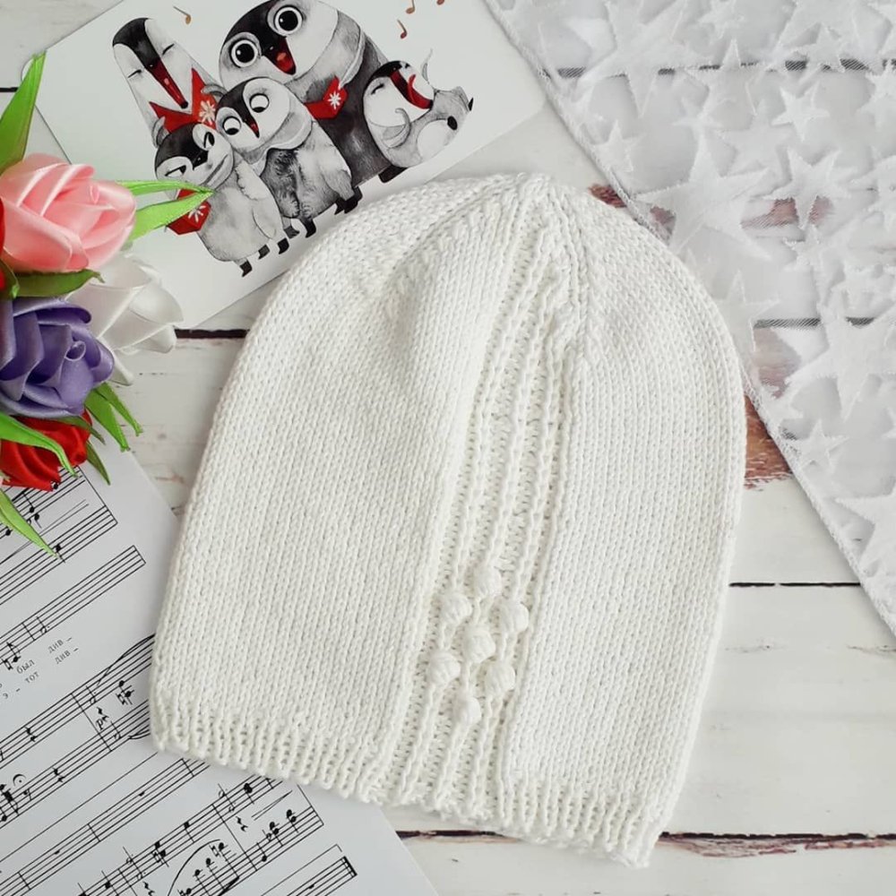 Хлопковая вязаная шапочка