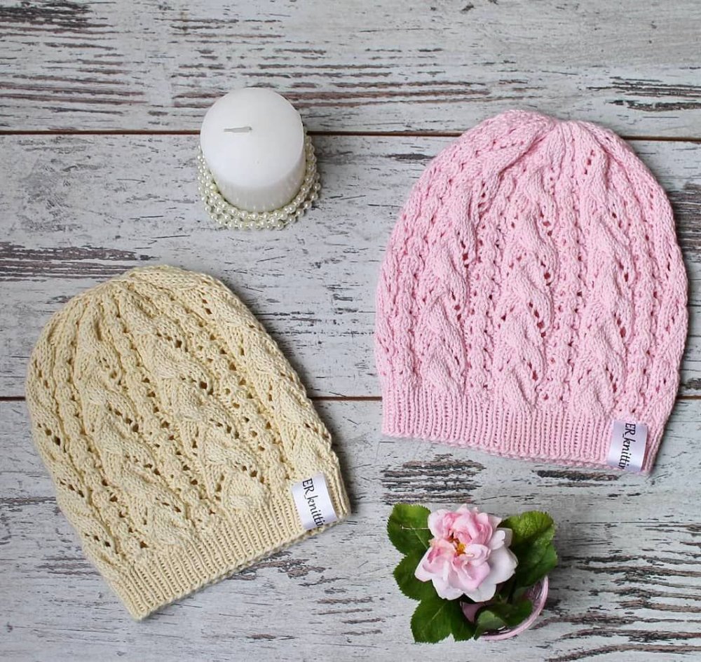 Шапка из хлопка спицами