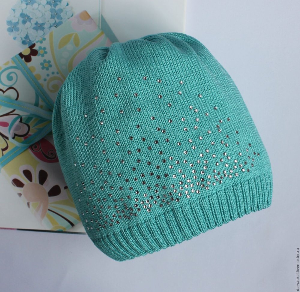 Хлопковая вязаная шапочка