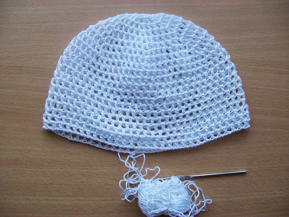 Панамка столбиками без накида крючком