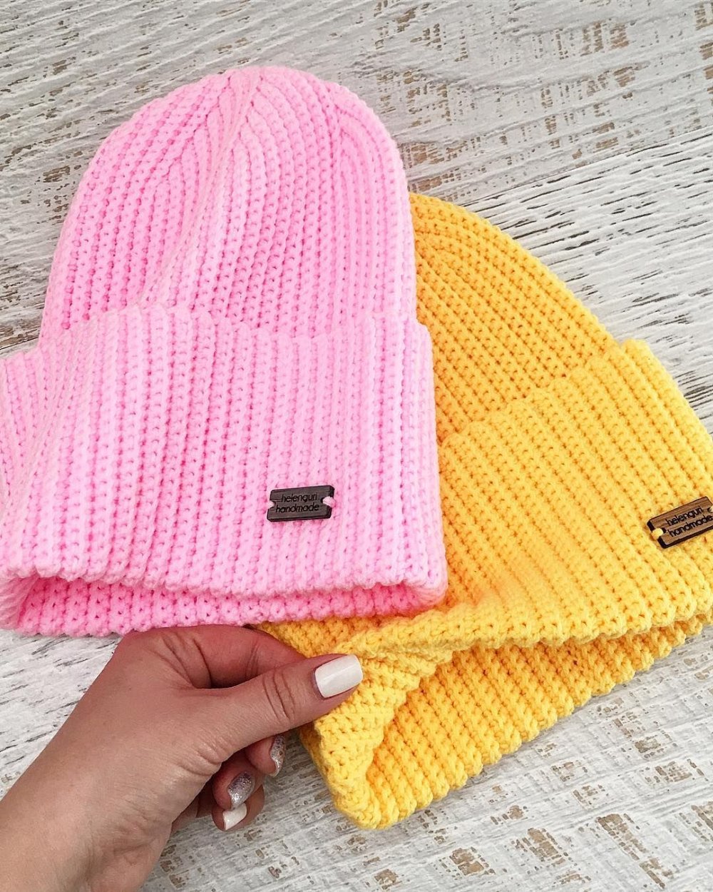 Вязаная Весенняя шапка из хлопка