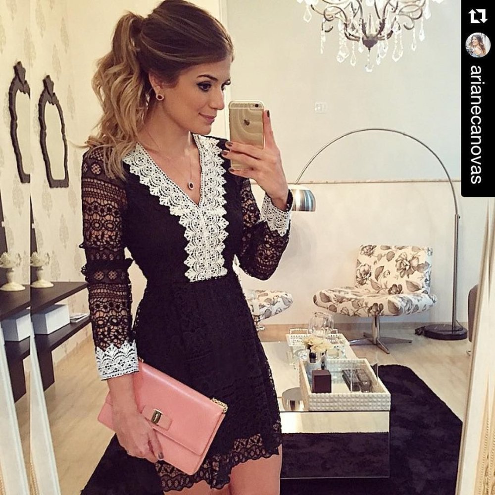 Платье черное белое кружевное