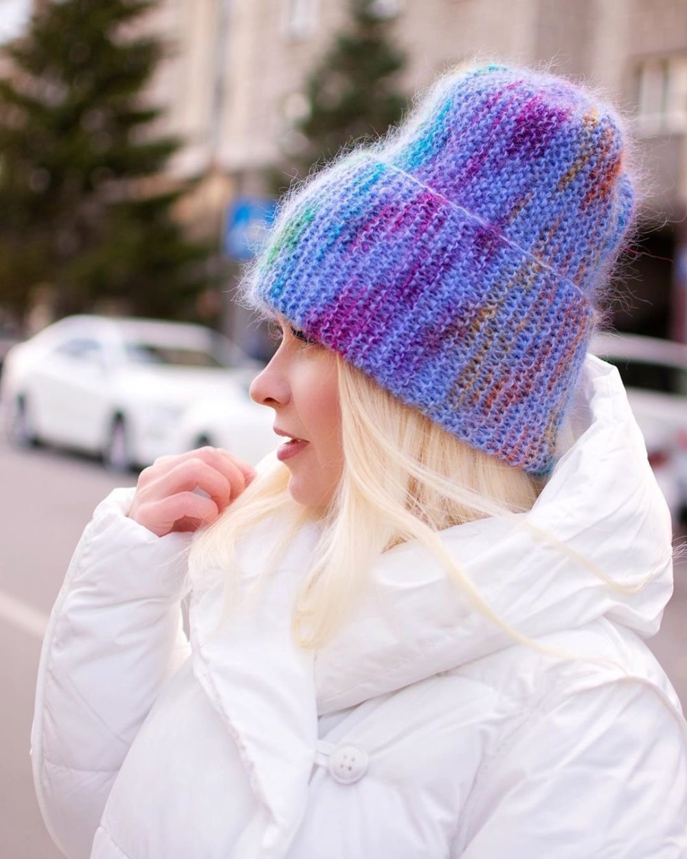 Объемная шапка из мохера