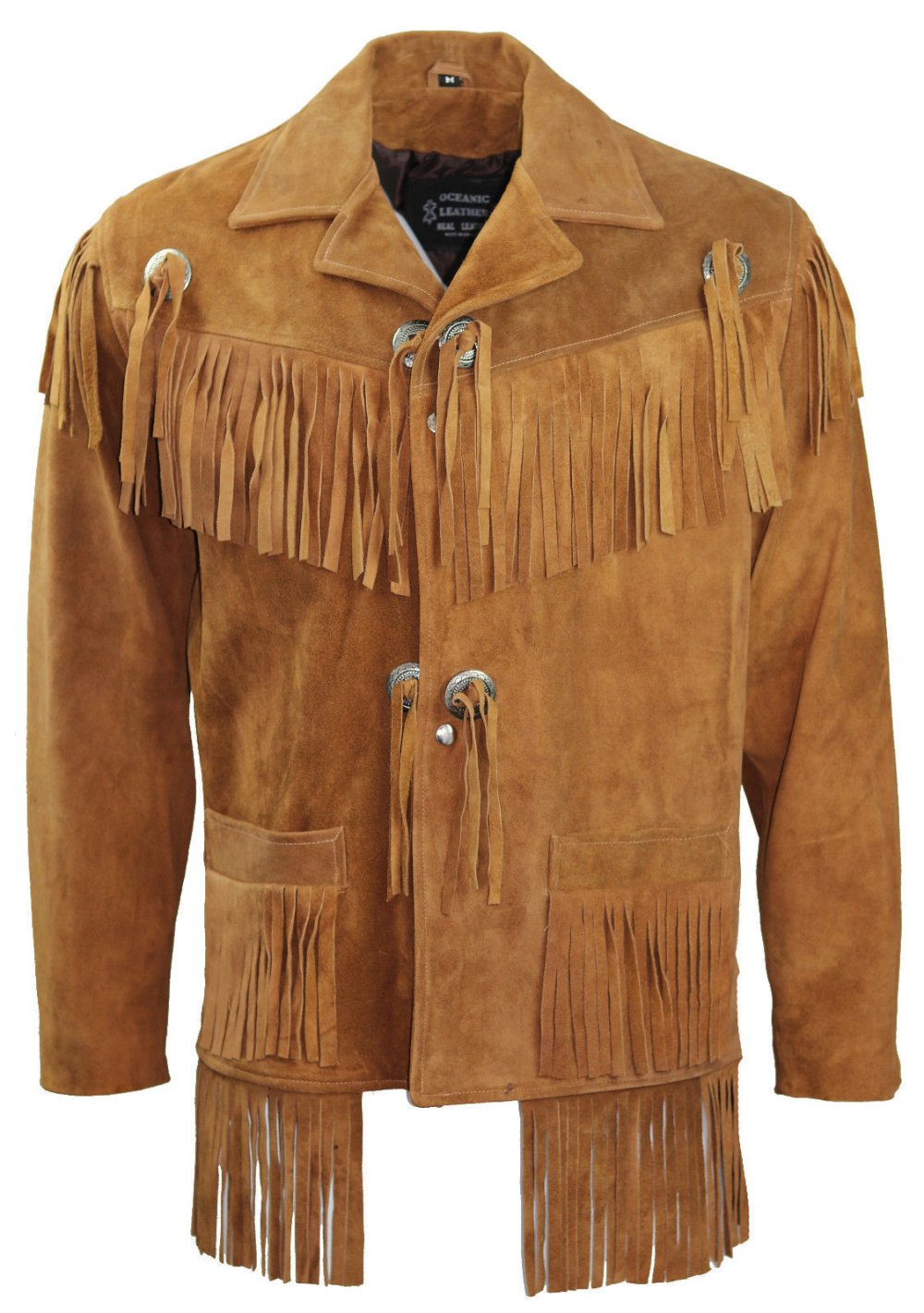 Пальто , куртки nekastar Cowboy) New Mens Western Style Cowboy Suede Leather Jacket with Fringes and Beads
