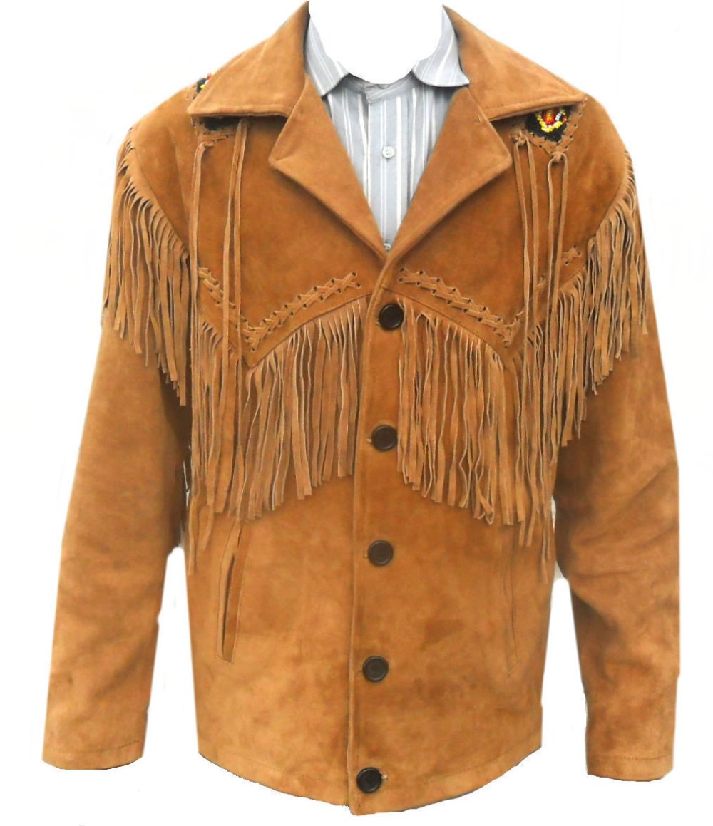Пальто , куртки nekastar Cowboy) New Mens Western Style Cowboy Suede Leather Jacket with Fringes and Beads