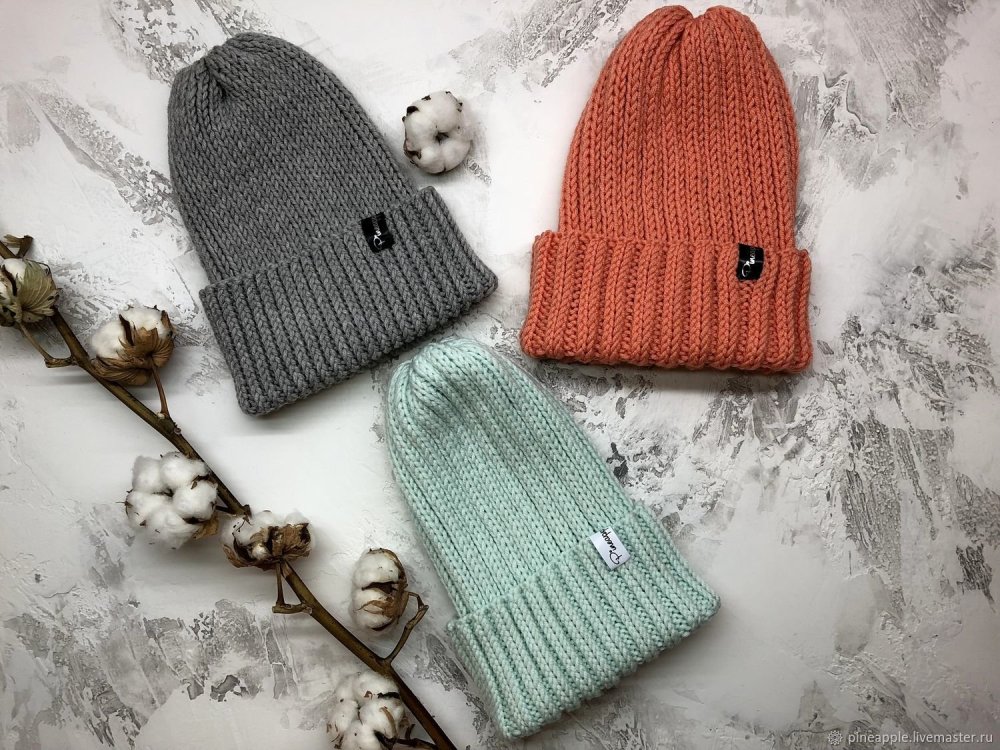 Шапка Тыковка синий белый