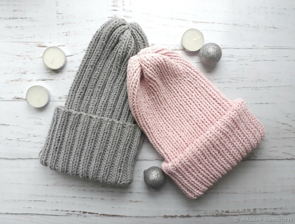 Шапка резинкой 1 на 1 спицами