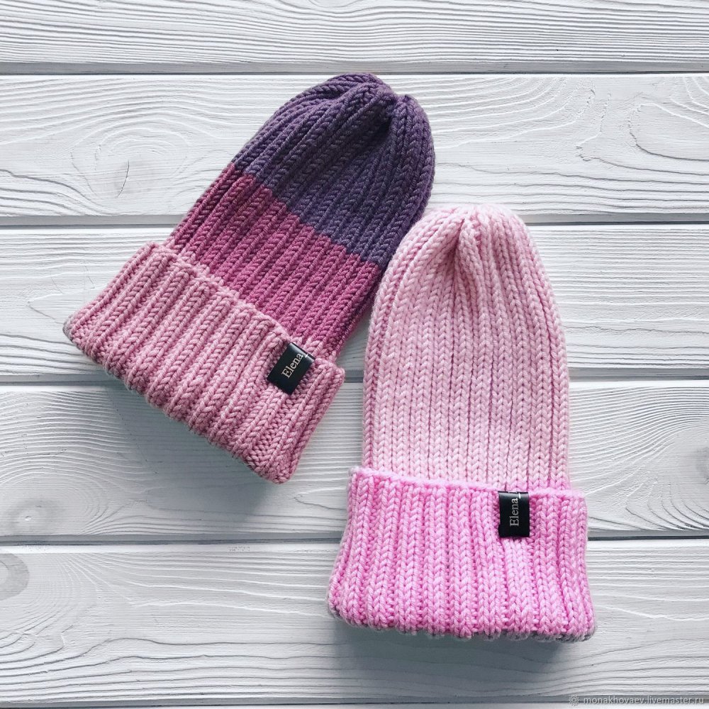 Шапка спицами резинкой