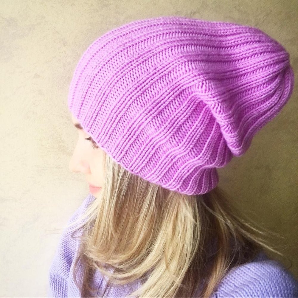 Шапка бини резинкой 2на 2 спицами