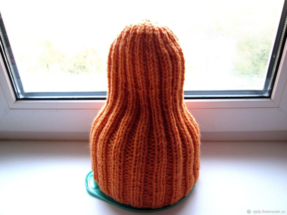 Шапка Тыковка спицами для детей