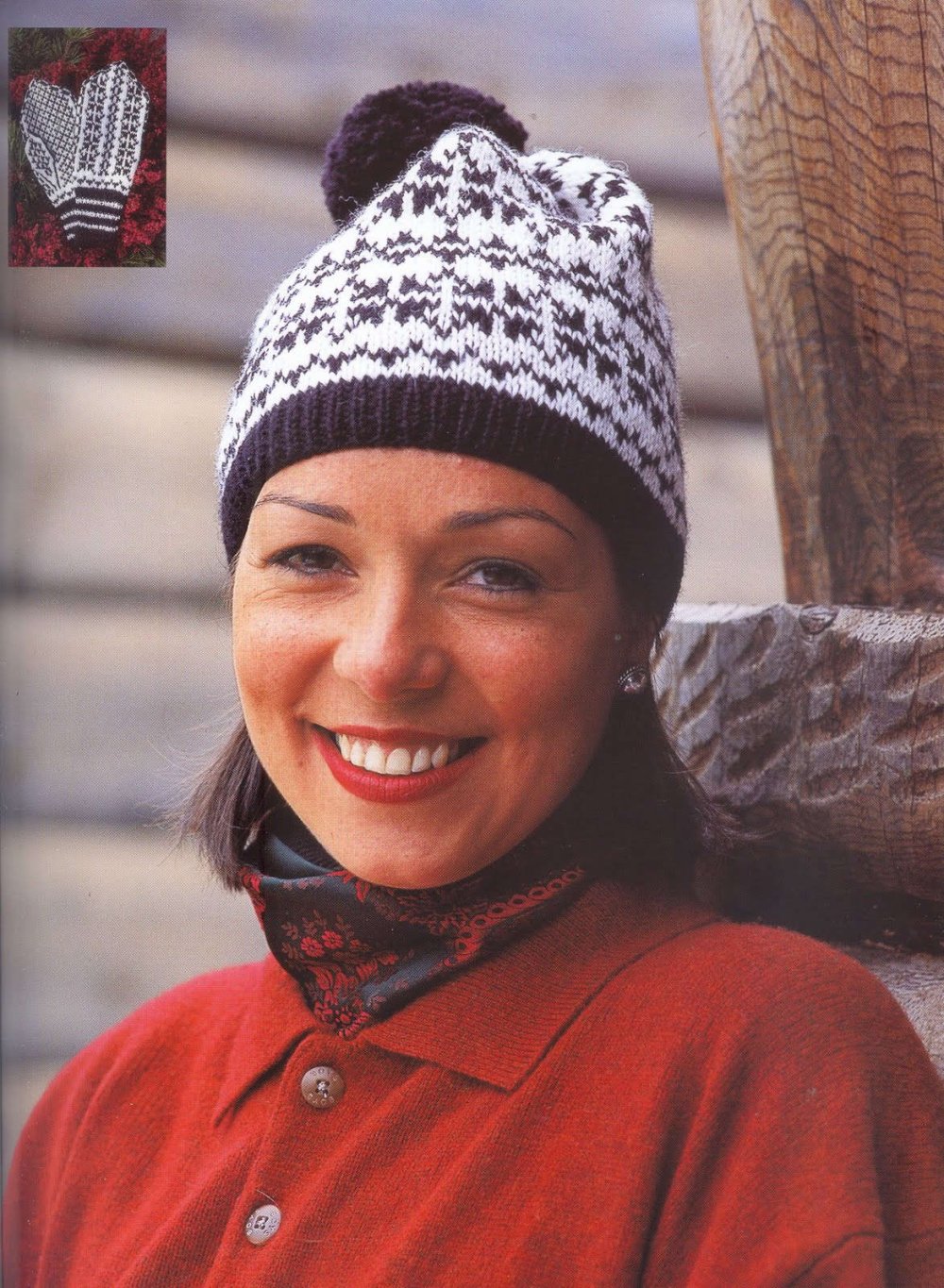 Сочетание цветов в жаккардовой шапке