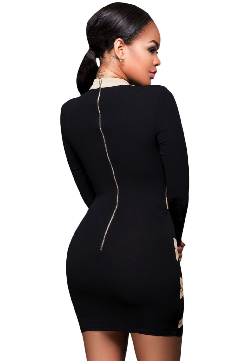 Черное платье с молнией