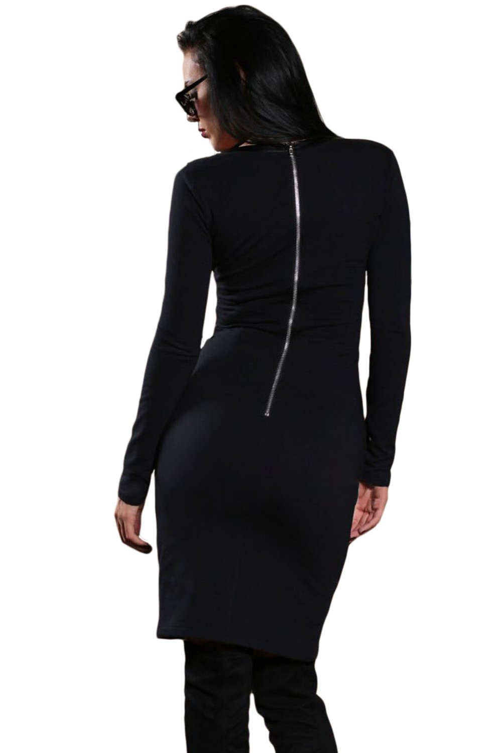 Plein платье джерси черное с капюшоном