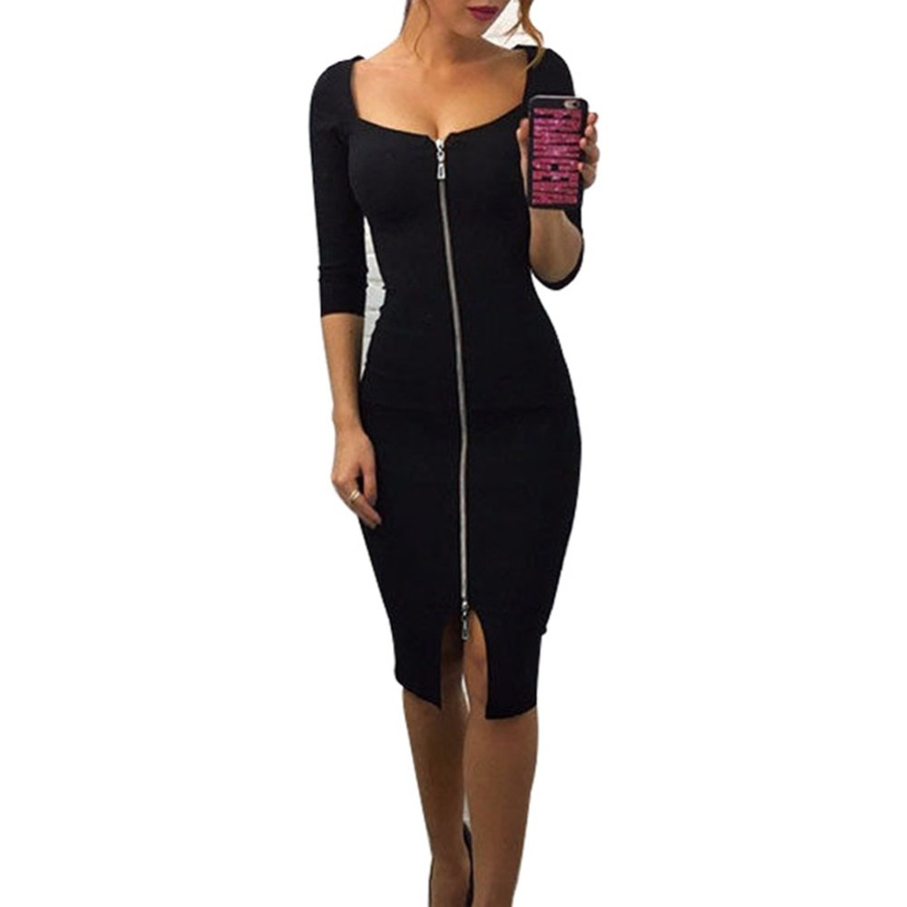 Платье с замком спереди