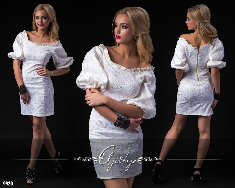 Белое короткое платье