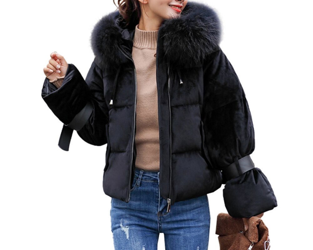 Черная джинсовка с розовым мехом