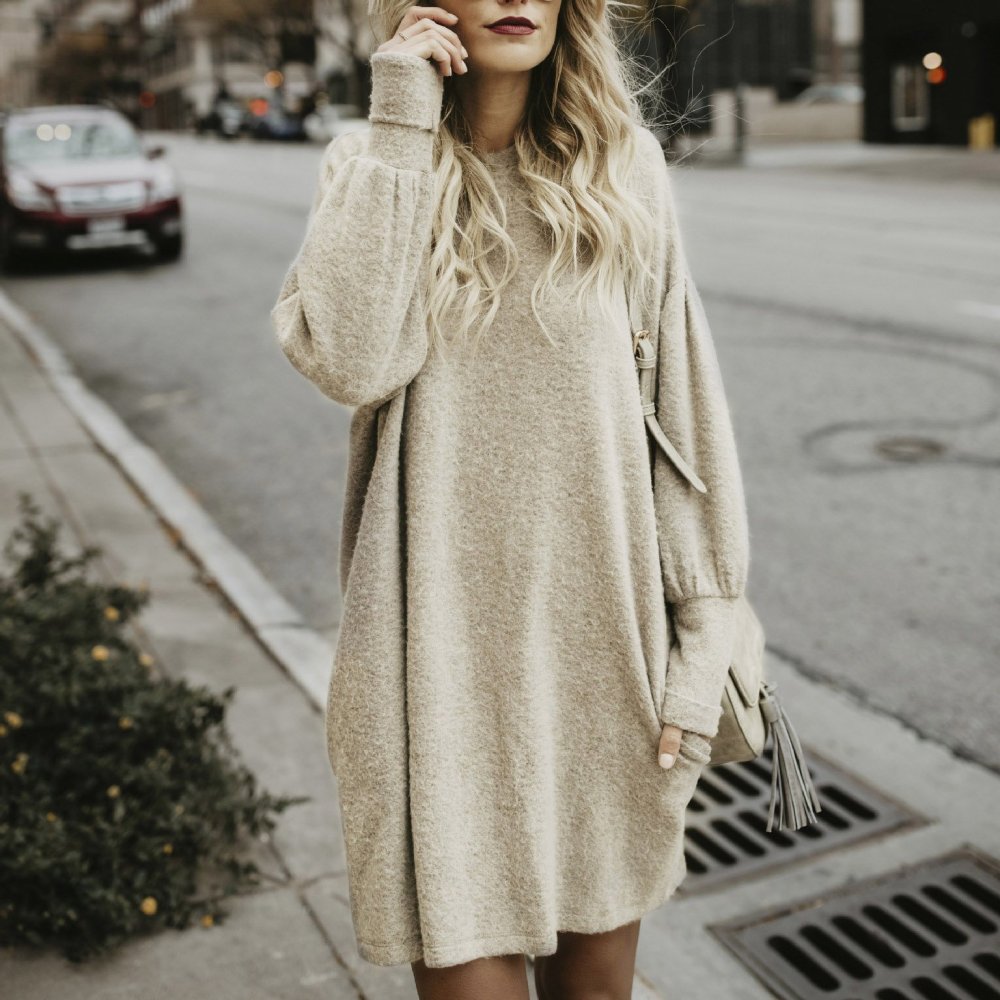 Платье шифон и свитер