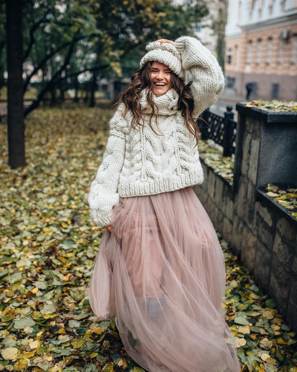 Юбка плиссе со свитером