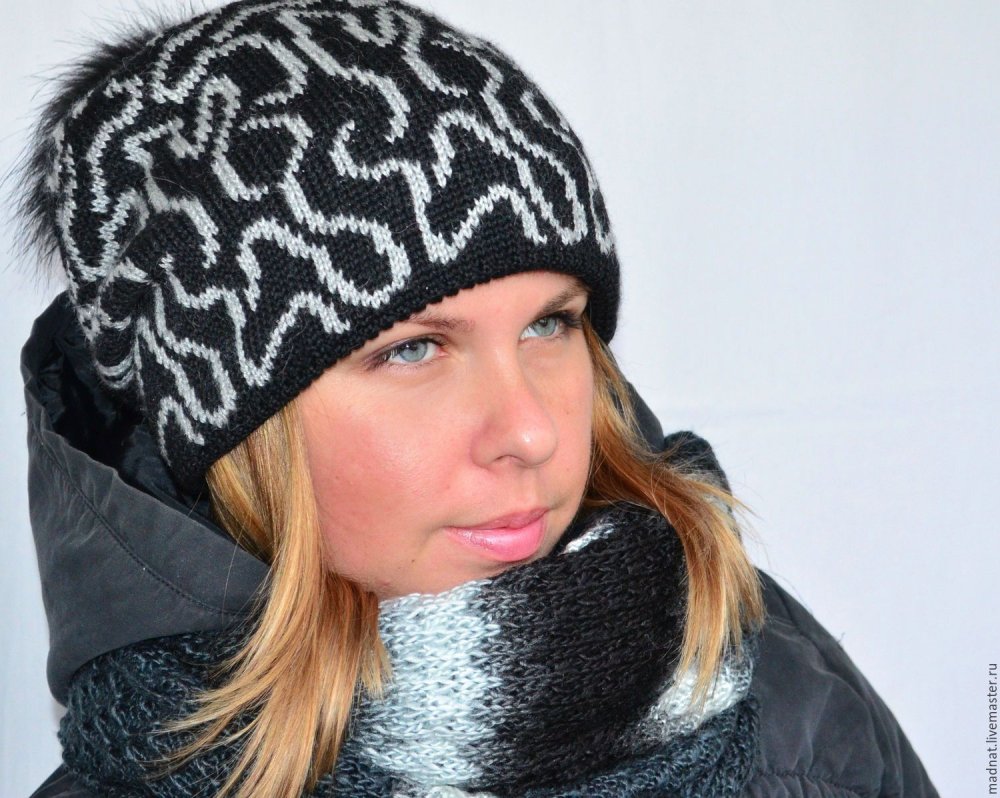 Шапка ленивым жаккардом