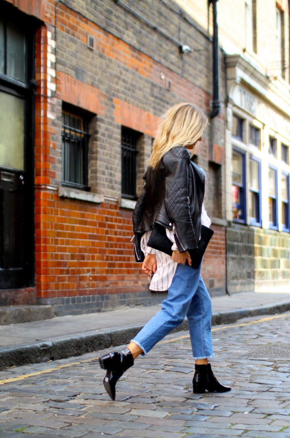 Джинсы момс с курткой