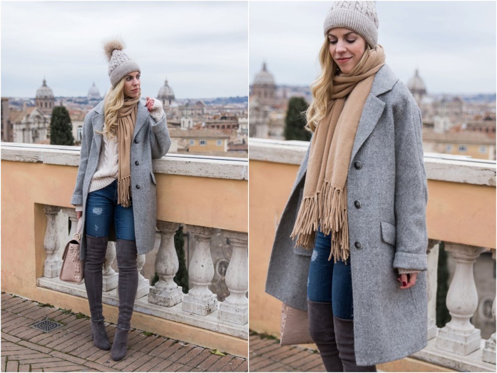 Шапка к серому пальто