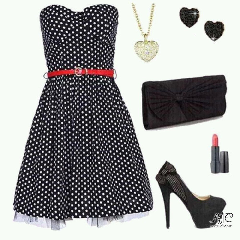 Стильное платье в горох