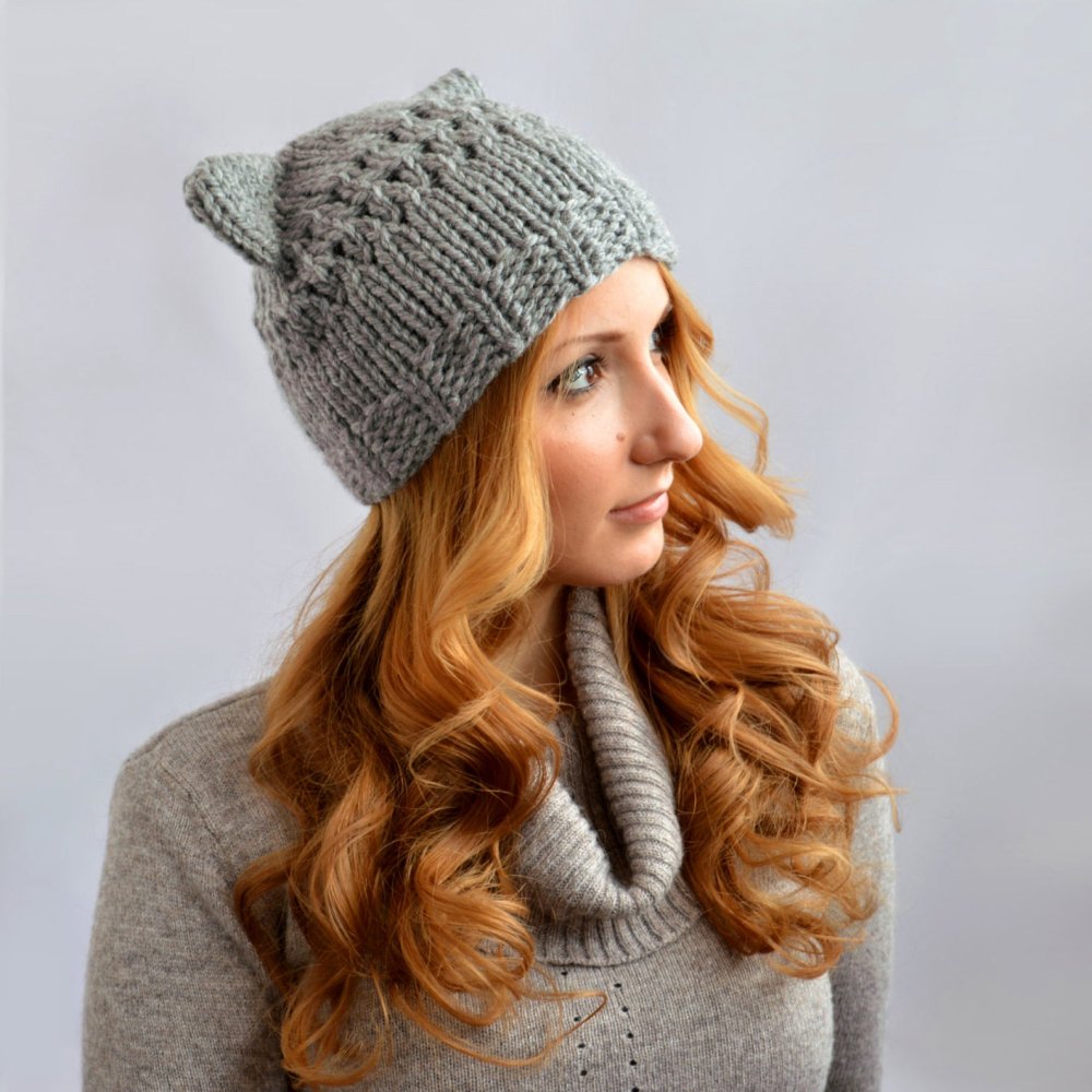 Скандинавская шапка с ушками