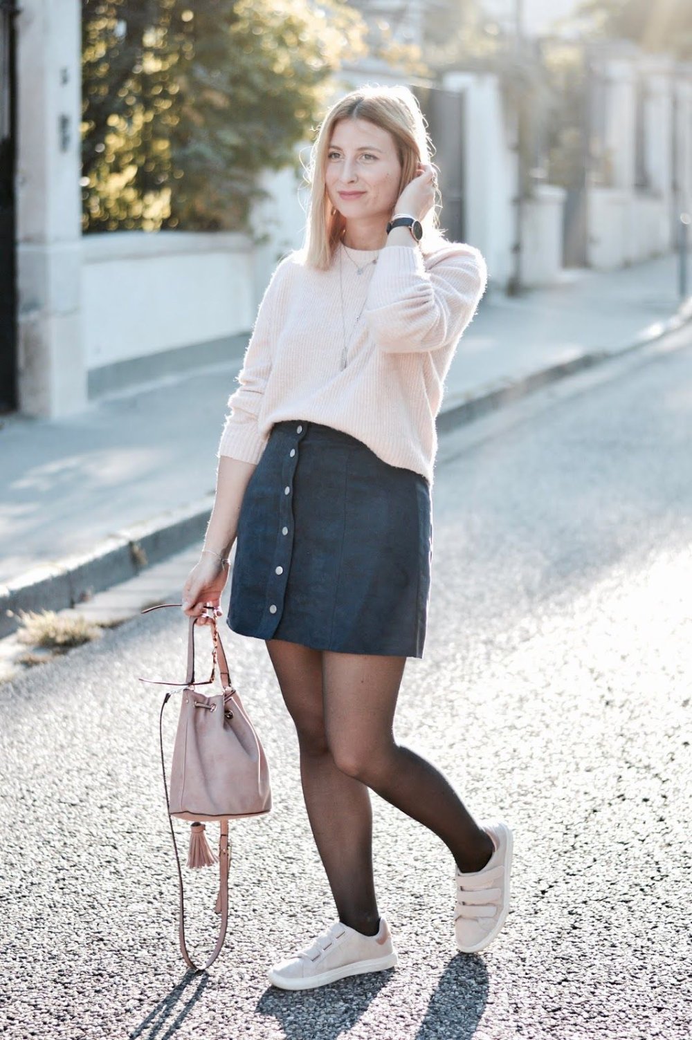 Чёрные колготки с юбкой