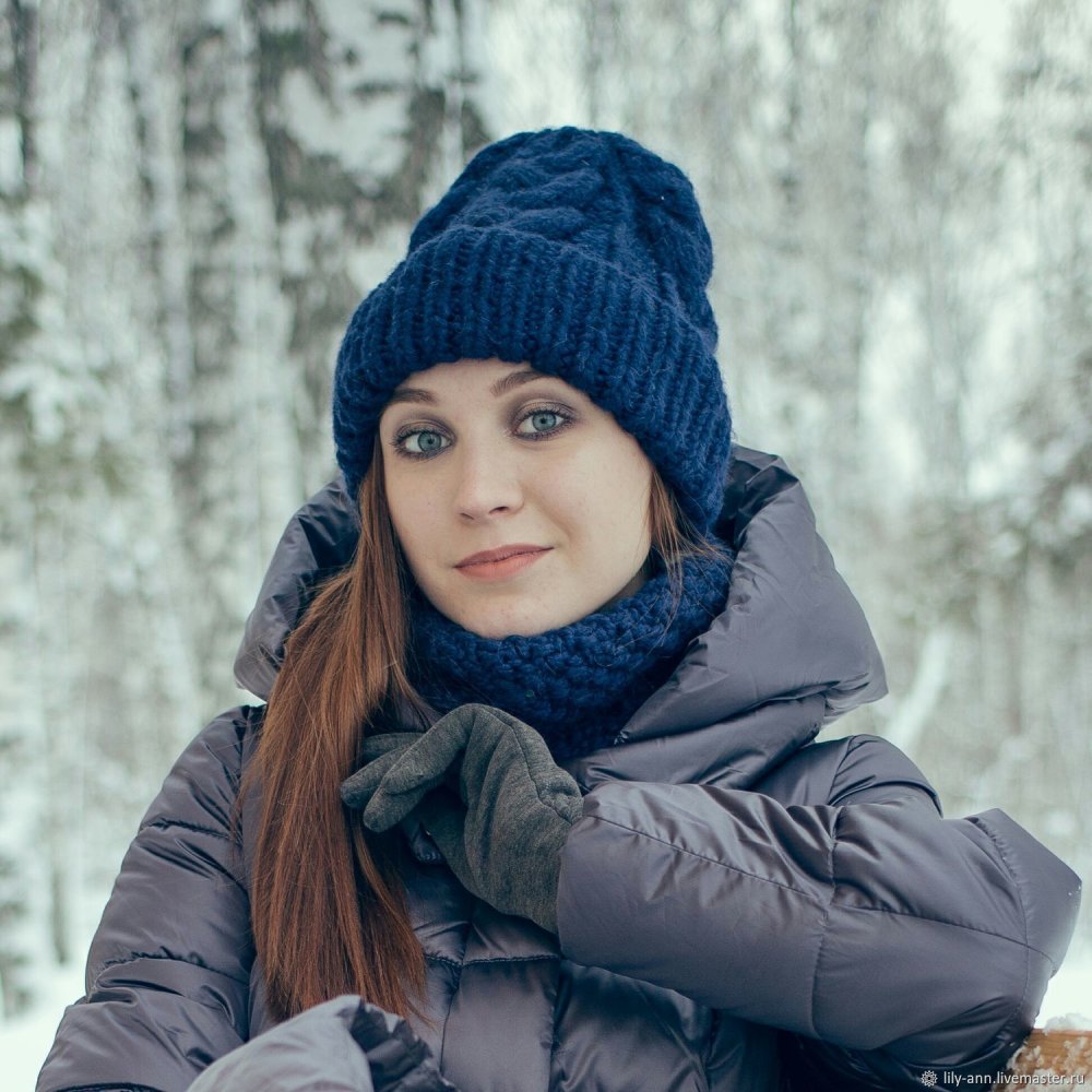 Вязаные шапки из альпаки