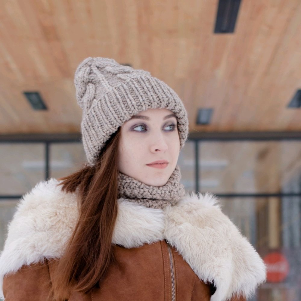 Шапка бини из альпаки