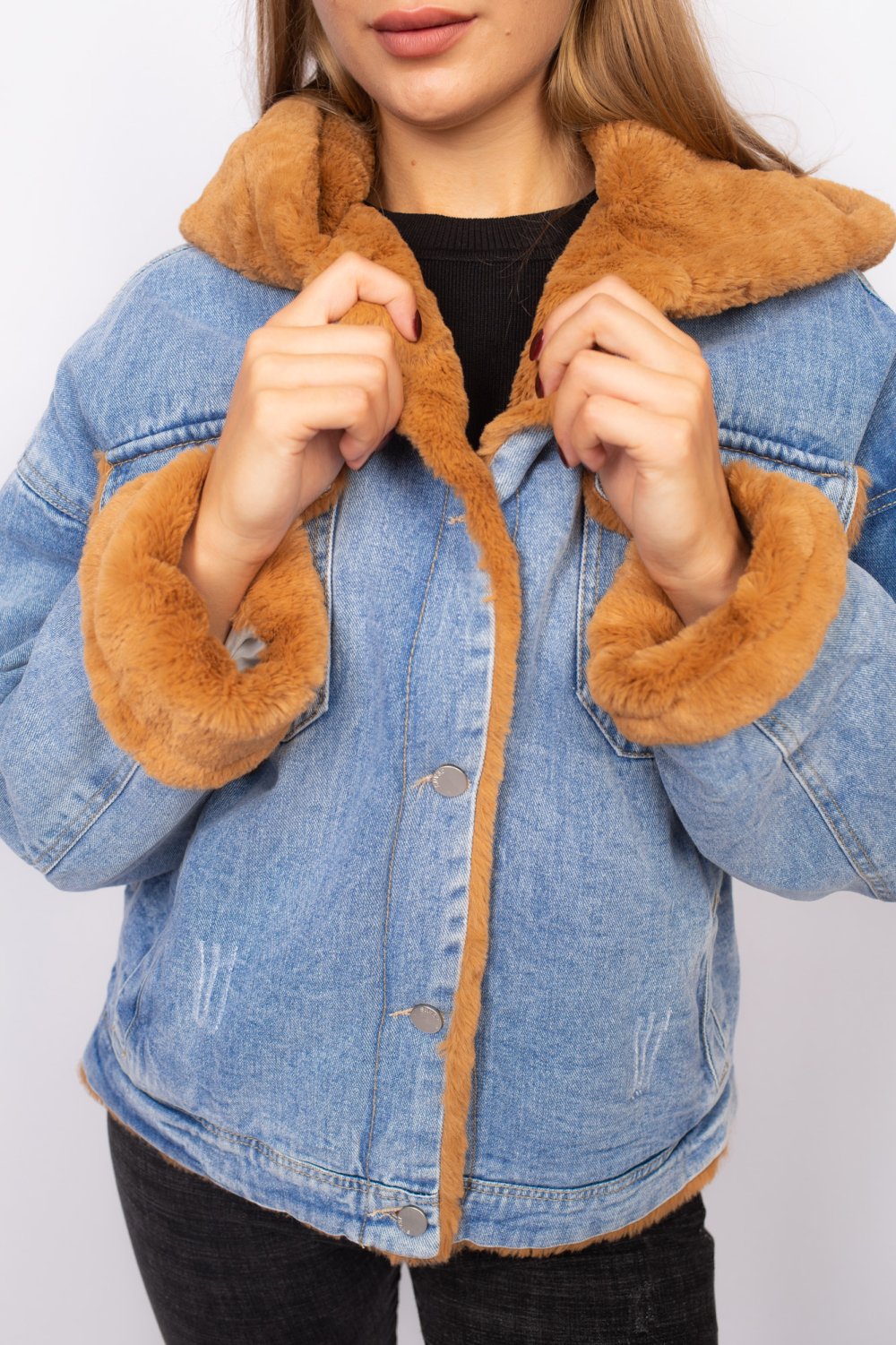 Куртка джинсовая с мехом Асос женская