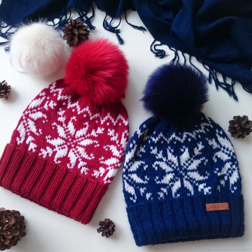 Шапка и снуд косами для девочки