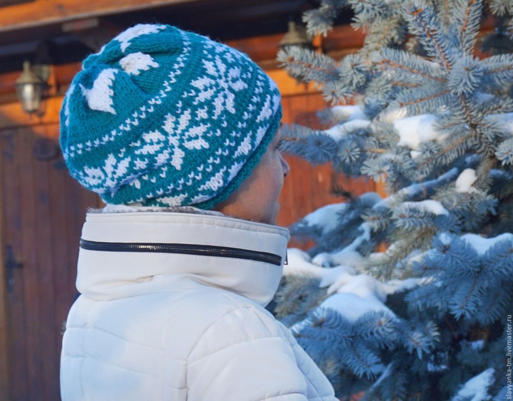 Шапка зимушка спицами мастер класс