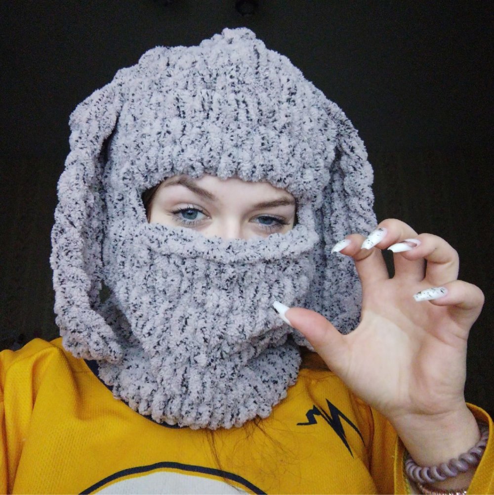 Балаклава с ушками вязаная