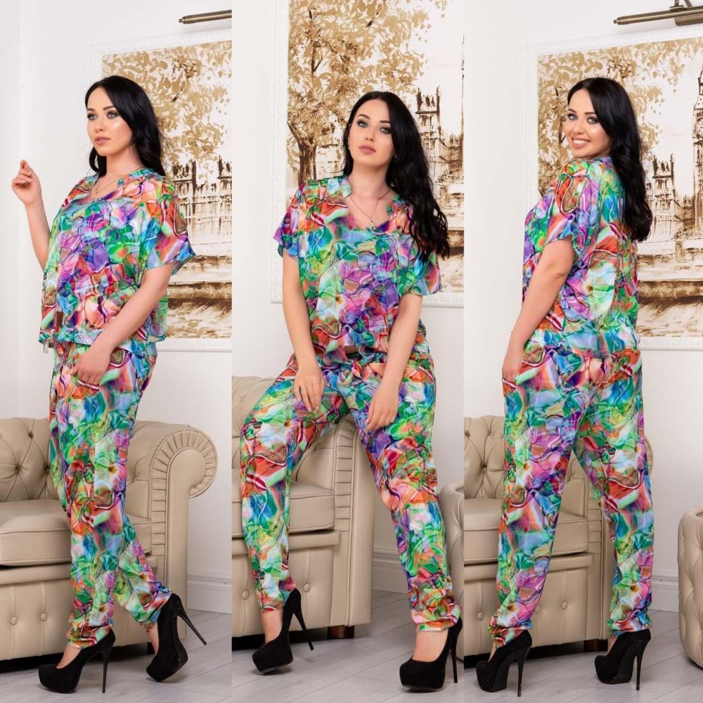 Костюм и брюки в штапель материалом для полных