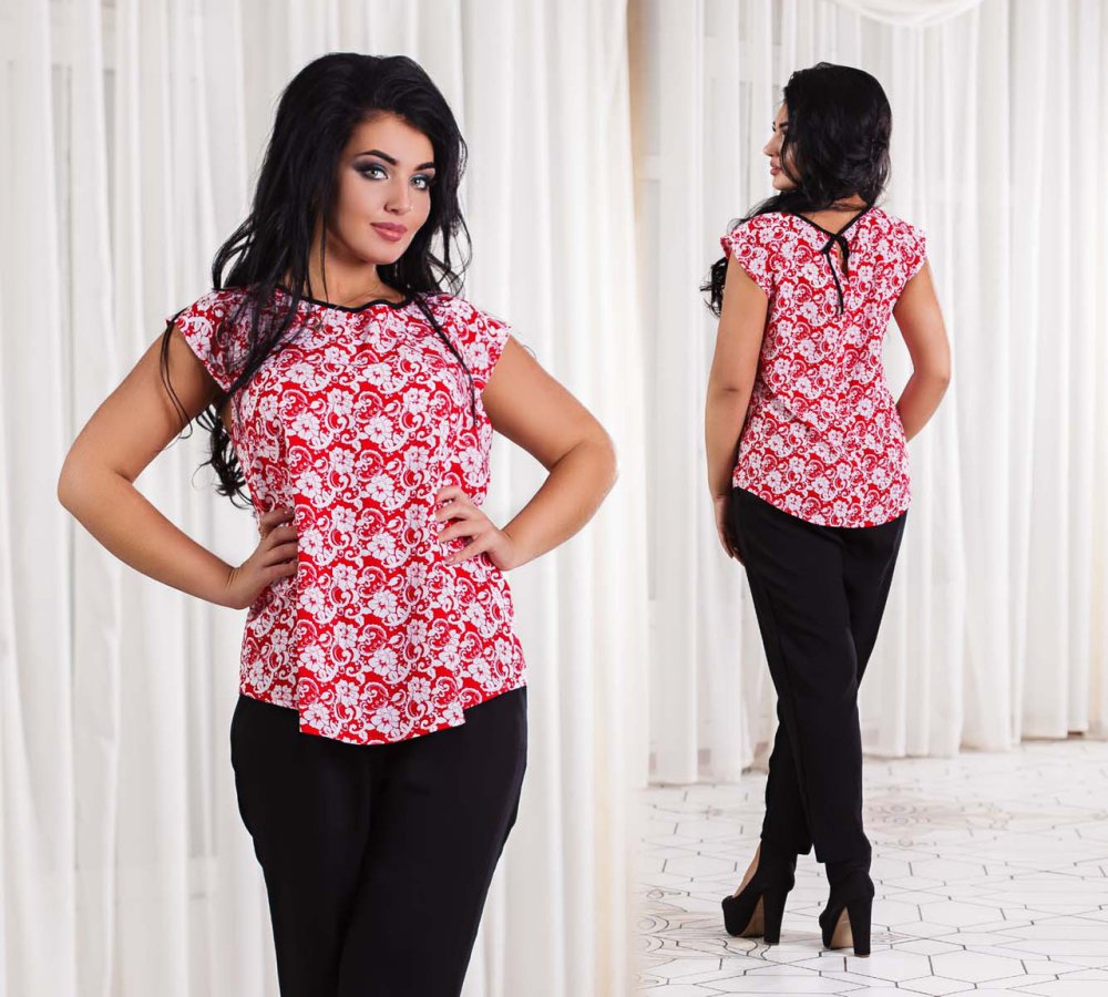 Летний брючный костюм из штапеля