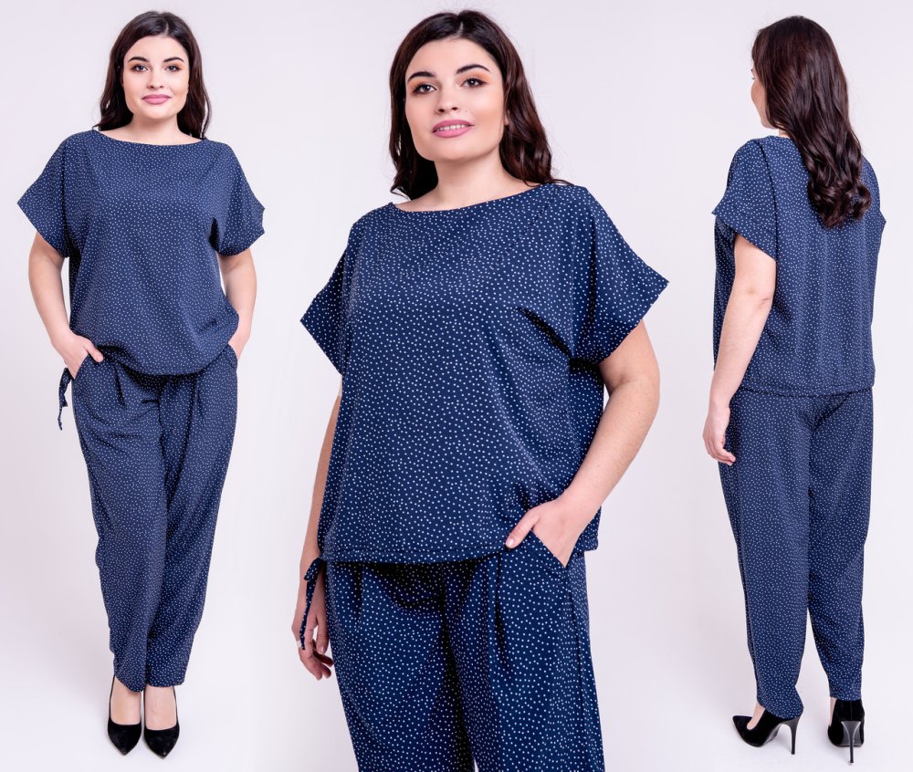 Летний брючный костюм из штапеля