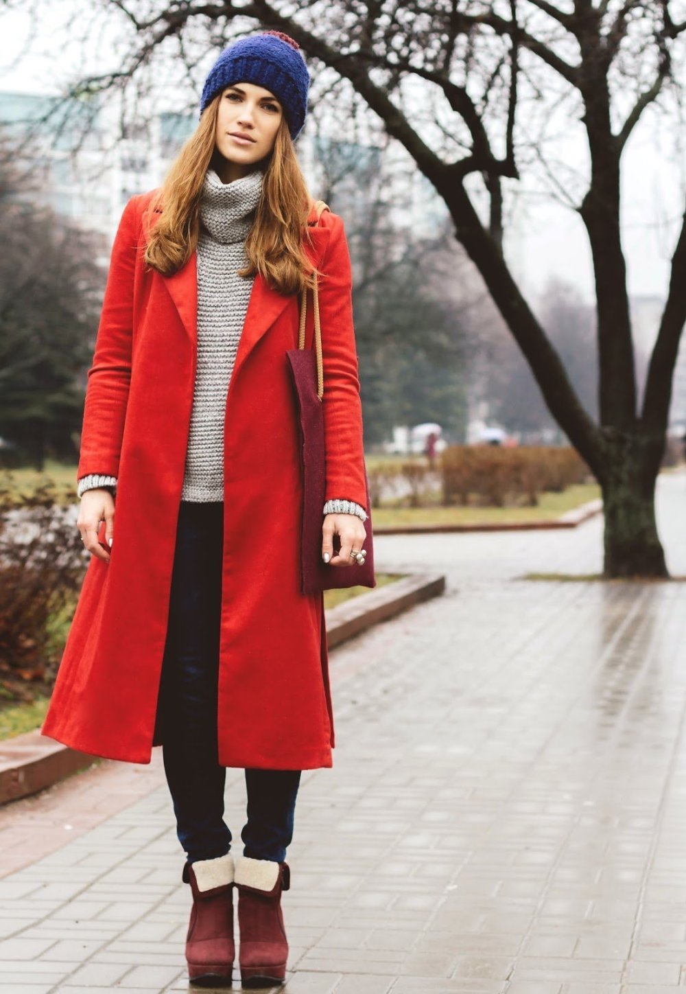 Electrastyle бордовый пальто к-45а